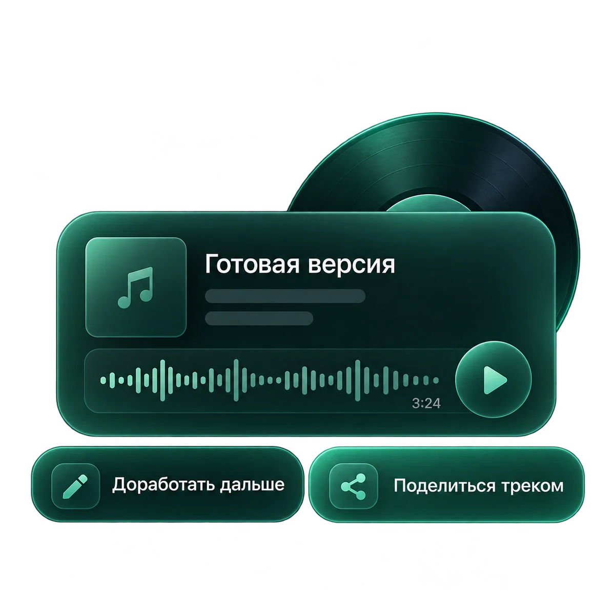 Готовая версия с кнопками доработать и поделиться